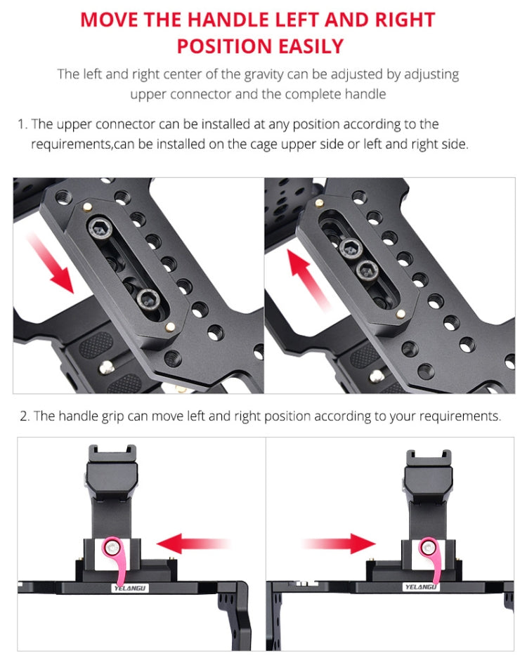 YELANGU C8 YLG0910 Handle Video Camera Cage Stabilizer(Black) - Camera Cage by YELANGU | Online Shopping UK | buy2fix