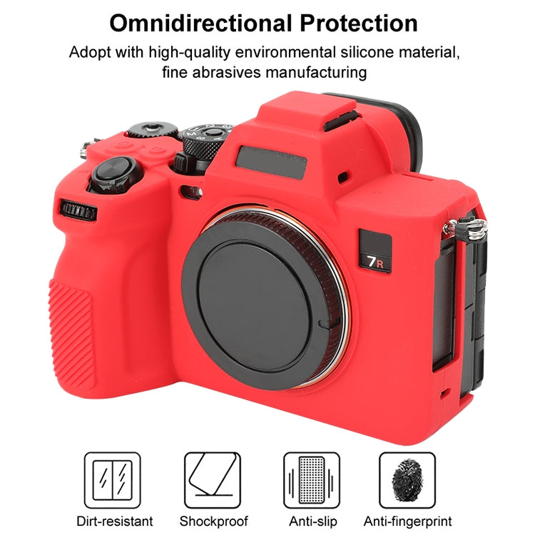 For Sony ILCE-7RM5 / Alpha 7R V Soft Silicone Protective Case (Red) - Protective Case by buy2fix | Online Shopping UK | buy2fix