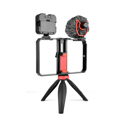 YELANGU PC204 YLG1801D Vlogging Live Broadcast LED Selfie Light Smartphone Video Rig Handle Stabilizer Bracket Kits with Microphone & Tripod - Camera Cage by YELANGU | Online Shopping UK | buy2fix