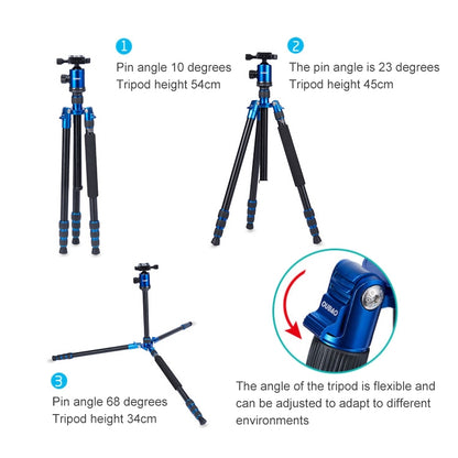 TRIOPO Oubao A-688 Adjustable Portable  Aluminum Alloy Tripod with Ball Head for SLR Camera - Camera Accessories by TRIOPO | Online Shopping UK | buy2fix