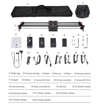 YELANGU L80TC 80cm Electrical Slide Rail Track with 2.4GHz Remote Control for SLR Cameras / Video Cameras (Black) - Camera Accessories by YELANGU | Online Shopping UK | buy2fix