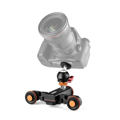 YELANGU L4X-BC Camera Wheel Dolly II Electric Track Slider 3-Wheel Video Pulley Rolling Dolly Car with Ballhead, Load: 3kg (Black) - Camera Accessories by YELANGU | Online Shopping UK | buy2fix