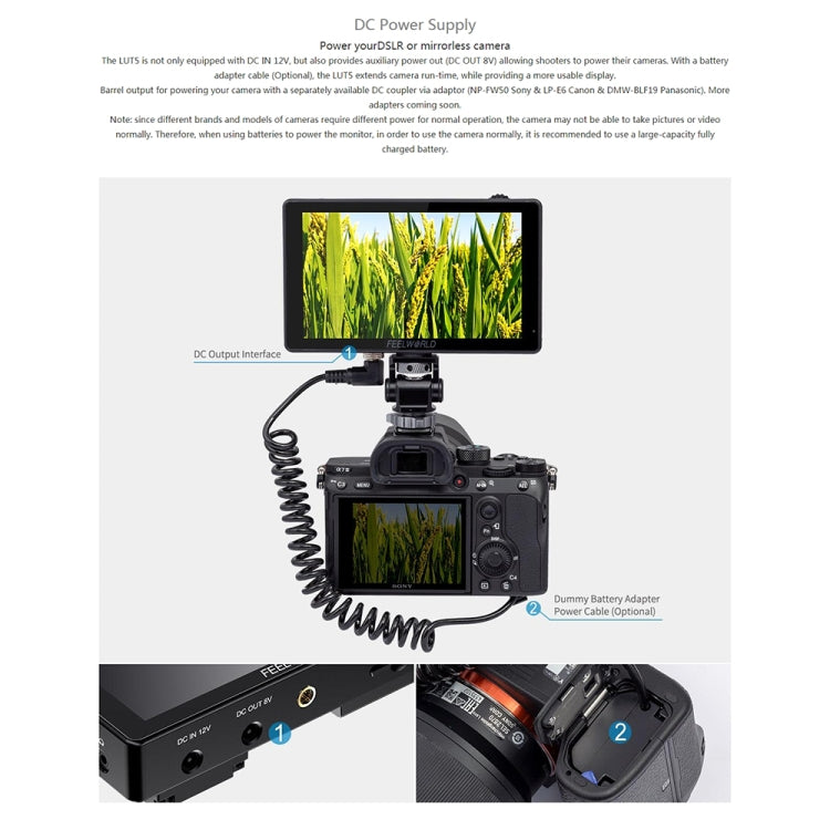 FEELWORLD LUT5 5.5 inch Ultra High Bright 3000nit Touch Screen DSLR Camera Field Monitor (Black) - Camera Accessories by FEELWORLD | Online Shopping UK | buy2fix