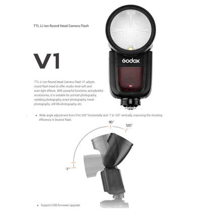 Godox V1N Round Head TTL Flash Speedlite for Nikon (Black) - Shoe Mount Flashes by Godox | Online Shopping UK | buy2fix