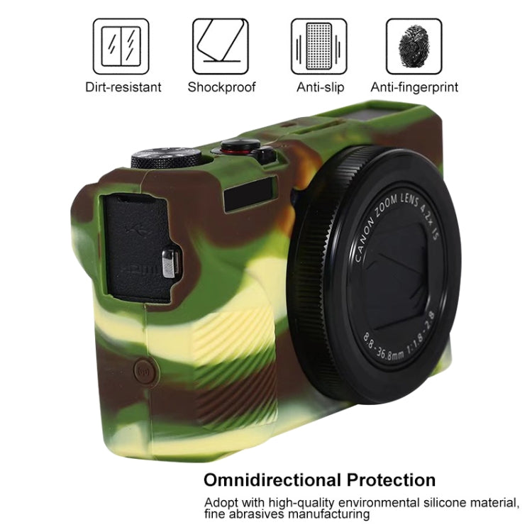 For Canon PowerShot G7 X Mark III / G7X III / G7X3 Soft Silicone Protective Case(Camouflage) - Camera Accessories by buy2fix | Online Shopping UK | buy2fix