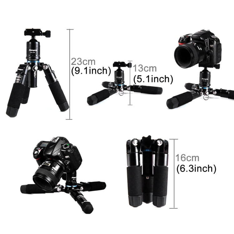 Fotopro M-5 MINI Adjustable 160mm-470mm 3kg Burden Aluminium Alloy Tripod Holder Stand Mount for Card Machine & DSLR & Lomo & Mirrorless Camera & Digital Camera - Tripods by Fotopro | Online Shopping UK | buy2fix