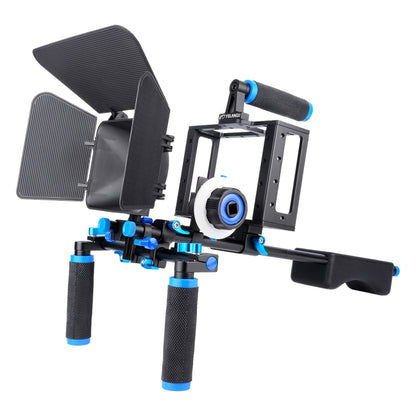 YELANGU D222 Dual Handles Camera Shoulder Mount + Camera Cage Stabilizer Kit with Matte Box + Follow Focus for DSLR Camera / Video Camera - Shoulder Rigs by YELANGU | Online Shopping UK | buy2fix