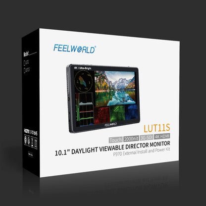 FEELWORLD LUT11S 10.1 inch Ultra High Bright 2000nit Touch Screen DSLR Camera Field Monitor, 3G-SDI 4K HDMI Input Output 1920 x 1200 IPS Panel(US Plug) - On-camera Monitors by FEELWORLD | Online Shopping UK | buy2fix