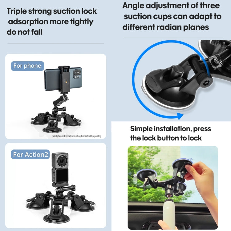 Big Triangle Direction Suction Cup Mount (Black) - Holder by STARTRC | Online Shopping UK | buy2fix