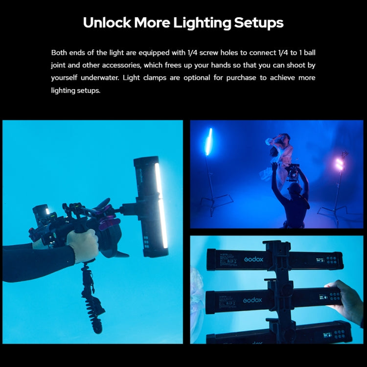 Godox WT25R Waterproof Tube Light  25cm RGB Photo Video Fill Light -  by Godox | Online Shopping UK | buy2fix