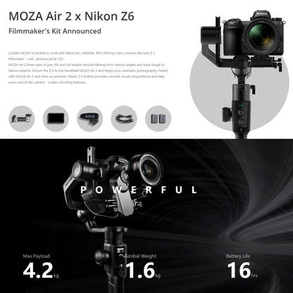 MOZA Air 2 + iFocus-M + Fashion Backpack 3 Axis Handheld Gimbal Stabilizer for DSLR Camera, Load: 4.2kg(Black) - Camera Accessories by MOZA | Online Shopping UK | buy2fix