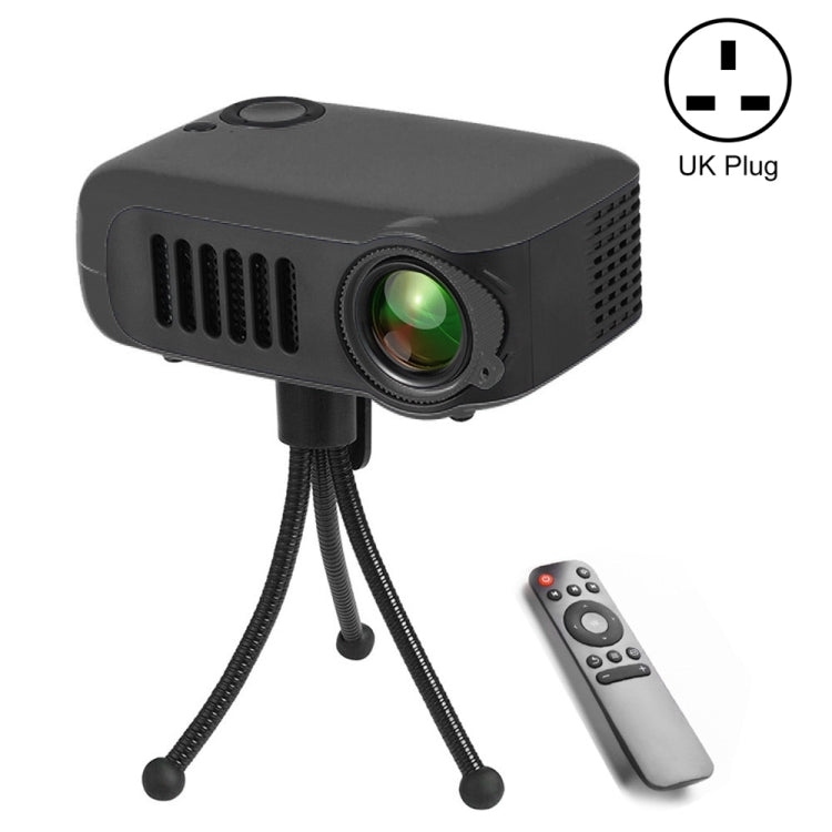 A2000 Portable Projector 800 Lumen LCD Home Theater Video Projector, Support 1080P, UK Plug (Black) - Consumer Electronics by buy2fix | Online Shopping UK | buy2fix