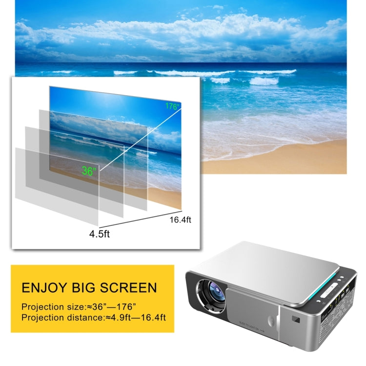 T6 3500ANSI Lumens 1080P LCD Mini Theater Projector, Standard Version, AU Plug (Silver) - Consumer Electronics by buy2fix | Online Shopping UK | buy2fix