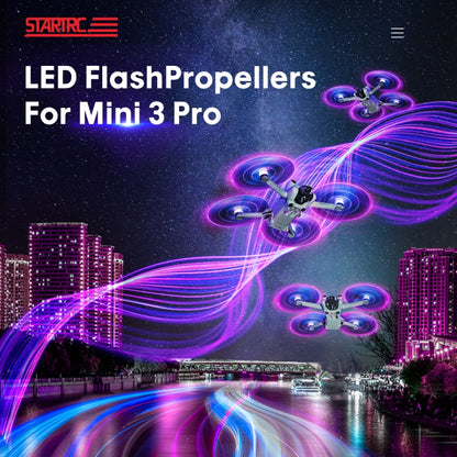 For DJI Mavic Mini 3 Pro STARTRC 2 Pairs Color LED Flash Lamp Low Noise Propellers (Transparent) - DIY Propeller by STARTRC | Online Shopping UK | buy2fix