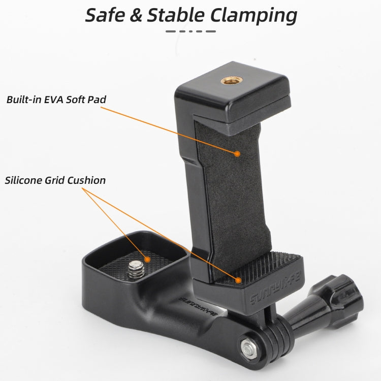 For DJI OSMO Pocket 3 Sunnylife Front Phone Holder Mount Handheld Tripod Expansion Brackets (Black) - Mount & Holder by Sunnylife | Online Shopping UK | buy2fix