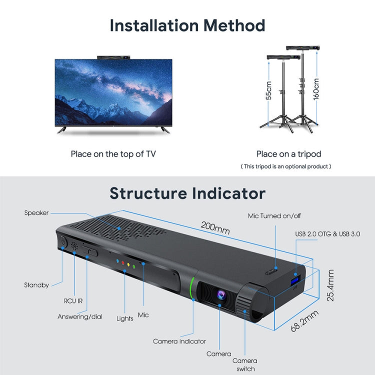 MECOOL KA2 Video Calling on TV Android 10.0 Smart TV Box with Remote Control, Amlogic S905X4 Quad Core Cortex A35, 4GB+64GB, Dual-Band / Ethernet / Camera(EU Plug) - Amlogic S905 by MECOOL | Online Shopping UK | buy2fix