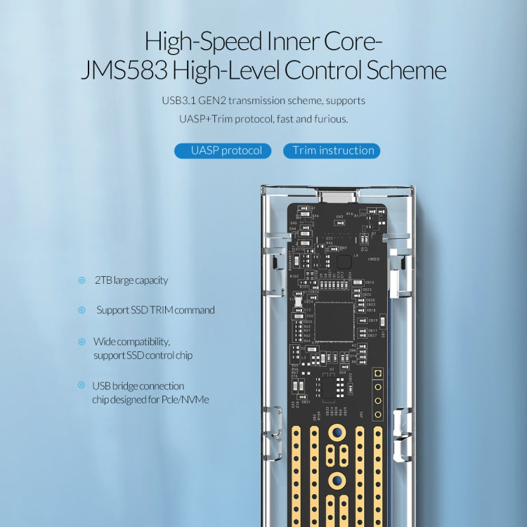 ORICO TCM2-C3 NVMe M.2 SSD Enclosure (10Gbps) -  by ORICO | Online Shopping UK | buy2fix