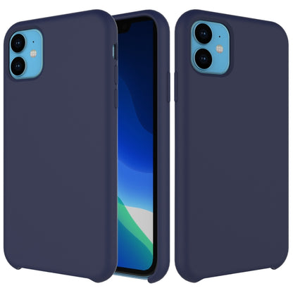 For iPhone 11 Solid Color Liquid Silicone Shockproof Case (Dark Blue) - iPhone 11 Cases by buy2fix | Online Shopping UK | buy2fix