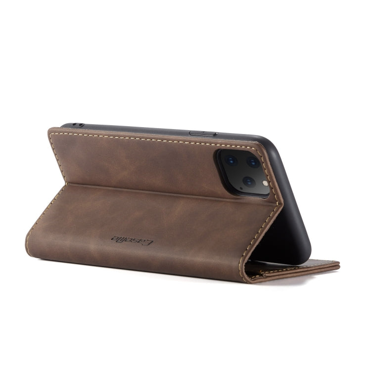 CaseMe-013 Multifunctional Horizontal Flip Leather Case with Card Slot & Holder & Wallet for iPhone 11 Pro Max(coffee) - Apple Accessories by CaseMe | Online Shopping UK | buy2fix