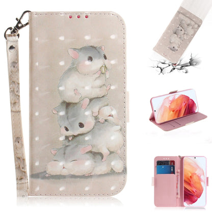 For Samsung Galaxy S21 5G 3D Colored Drawing Horizontal Flip Leather Case with Holder & Card Slots & Wallet & Lanyard(Squirrels) - Galaxy S21 5G Cases by buy2fix | Online Shopping UK | buy2fix