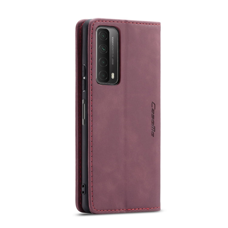 For Huawei P Smart 2021 CaseMe-013 Multifunctional Retro Frosted Horizontal Flip Leather Case with Card Slot & Holder & Wallet(Wine Red) - Mobile Accessories by CaseMe | Online Shopping UK | buy2fix