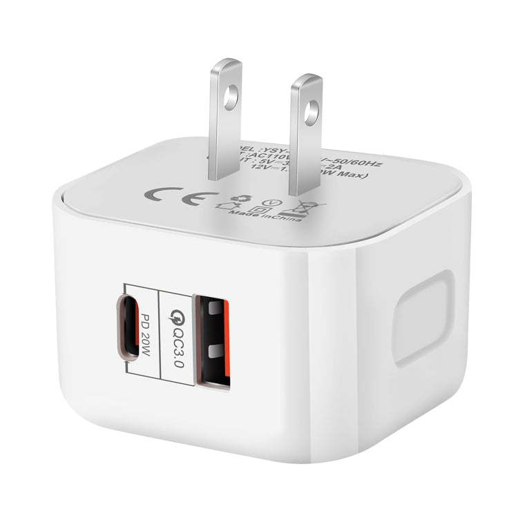 YSY-6087 20W PD + QC 3.0 Dual Ports Travel Charger Power Adapter, US Plug - Apple Accessories by buy2fix | Online Shopping UK | buy2fix