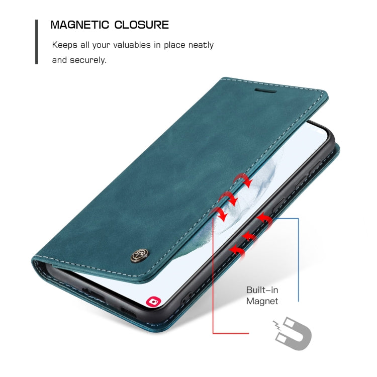 For Samsung Galaxy S21 5G CaseMe 013 Multifunctional Horizontal Flip Leather Case with Holder & Card Slot & Wallet(Blue) - Galaxy S21 5G Cases by CaseMe | Online Shopping UK | buy2fix