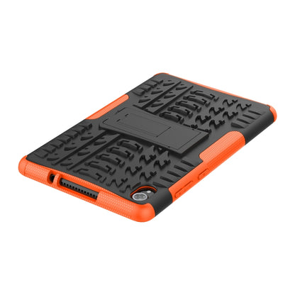 For Lenovo Tab M8 (2020) TB-8705F 8.0 inch Tire Texture Shockproof TPU+PC Protective Case with Holder(Orange) - Mobile Accessories by buy2fix | Online Shopping UK | buy2fix