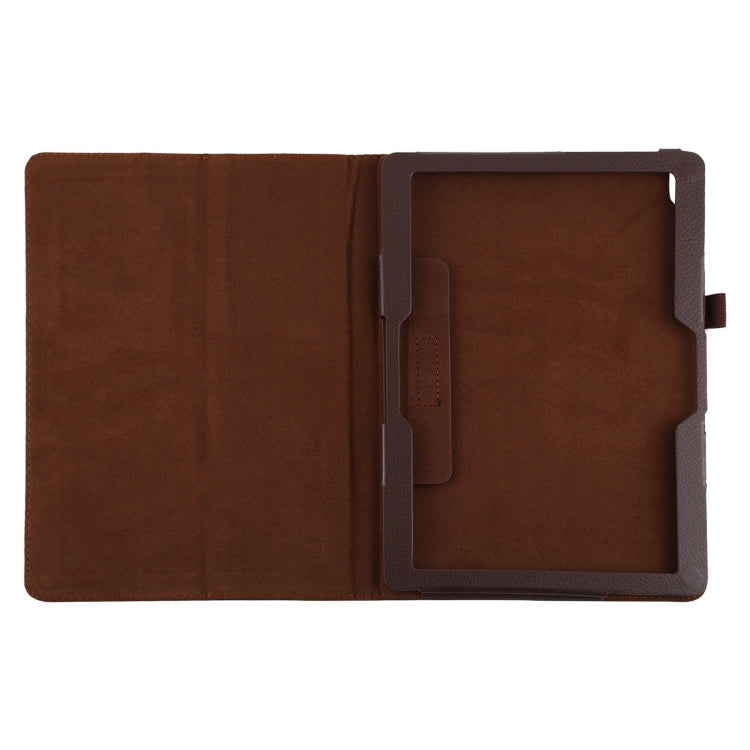 For Lenovo Smart Tab M10 / P10 10.1 inch Litchi Texture Solid Color Horizontal Flip Leather Case with Holder & Pen Slot(Brown) - Mobile Accessories by buy2fix | Online Shopping UK | buy2fix