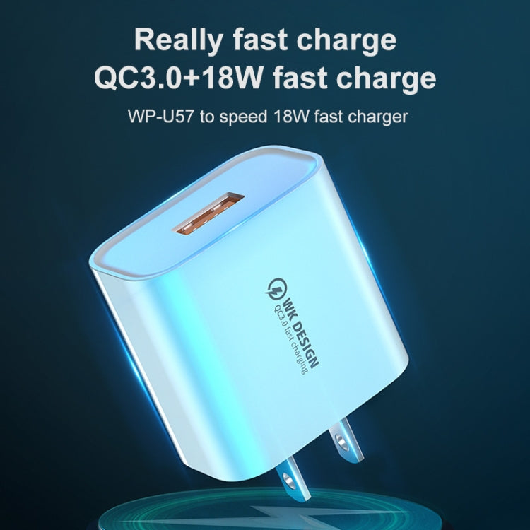 WK WP-U57 Max 18W Maxspeed QC3.0 Fast Charger +  USB to Micro USB Data Cable, Plug Type:EU Plug - Apple Accessories by WK | Online Shopping UK | buy2fix