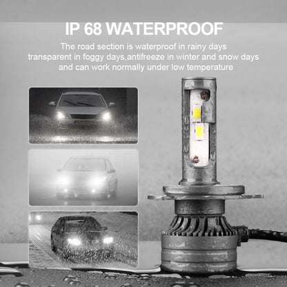 P1 H4 2 PCS DC9-36V / 30W / 6000K / 10000LM IP68 Waterproof Car LED Headlight(Cold White Light) - In Car by buy2fix | Online Shopping UK | buy2fix