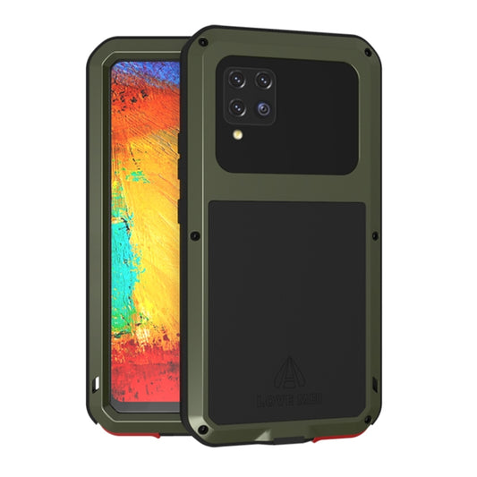 For Samsung Galaxy A42 LOVE MEI Metal Shockproof Waterproof Dustproof Protective Case with Glass(Army Green) - Galaxy Phone Cases by LOVE MEI | Online Shopping UK | buy2fix