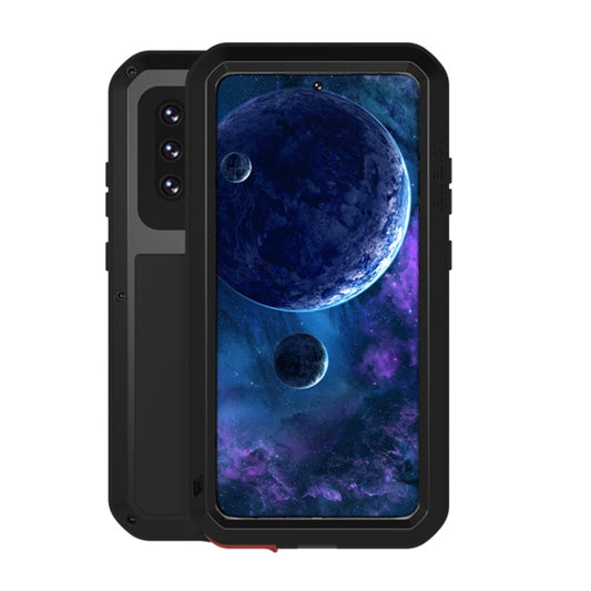 For Samsung Galaxy A52 5G / 4G LOVE MEI Metal Shockproof Waterproof Dustproof Protective Case with Glass(Black) - Galaxy Phone Cases by LOVE MEI | Online Shopping UK | buy2fix