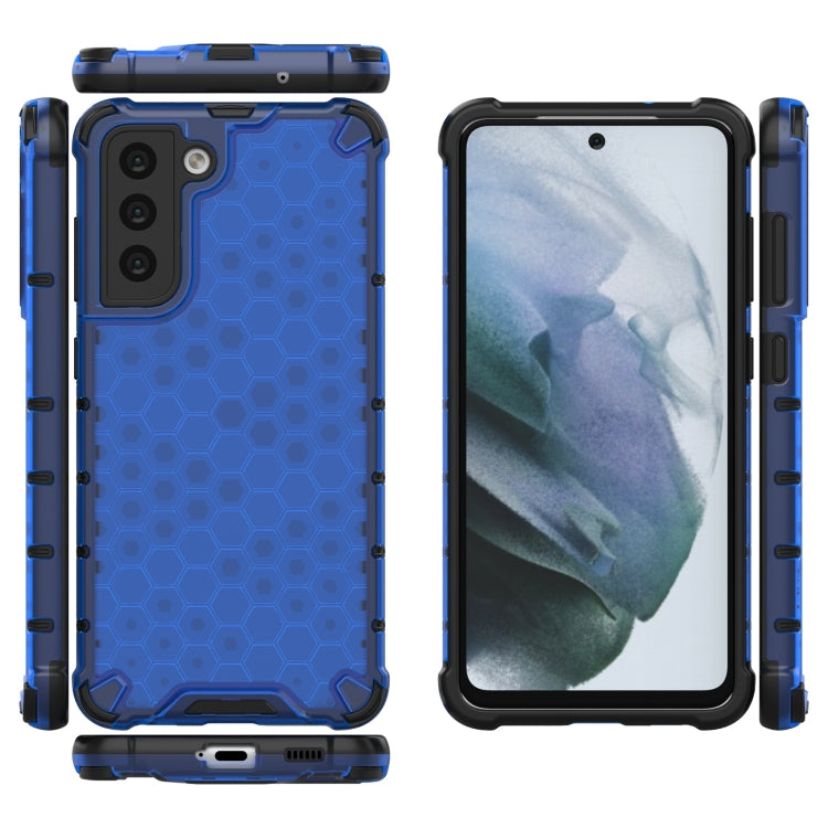 For Samsung Galaxy S21 FE Shockproof Honeycomb PC + TPU Case(Blue) - Samsung Accessories by buy2fix | Online Shopping UK | buy2fix