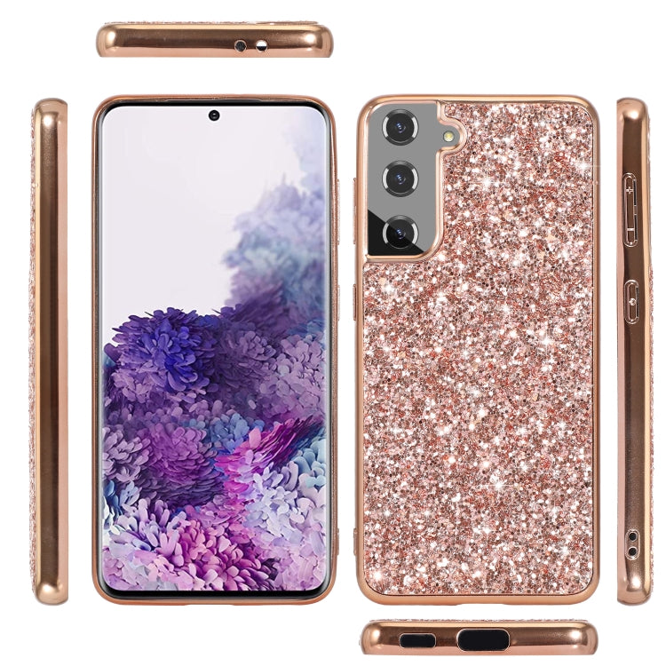 For Samsung Galaxy S21 FE Glitter Powder Shockproof TPU Protective Case(Black) - Samsung Accessories by buy2fix | Online Shopping UK | buy2fix