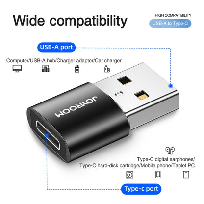 JOYROOM S-H152 3A USB Male to USB-C / Type-C Female OTG Adapter(Black) - Mobile Accessories by JOYROOM | Online Shopping UK | buy2fix