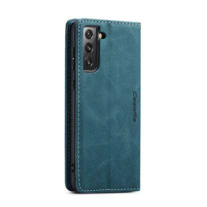 For Samsung Galaxy S21 FE CaseMe 013 Multifunctional Horizontal Flip Leather Case, with Card Slot & Holder & Wallet(Blue) - Galaxy Phone Cases by CaseMe | Online Shopping UK | buy2fix