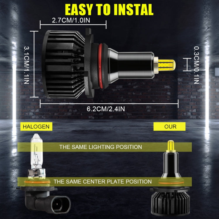 V8 9012 2 PCS DC10-32V / 30W / 6000K / 3800LM IP65 Waterproof Car LED Headlight - In Car by buy2fix | Online Shopping UK | buy2fix