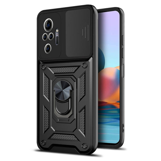 For Xiaomi Redmi Note 10 Pro Sliding Camera Cover Design TPU+PC Protective Case(Black) - Xiaomi Accessories by buy2fix | Online Shopping UK | buy2fix