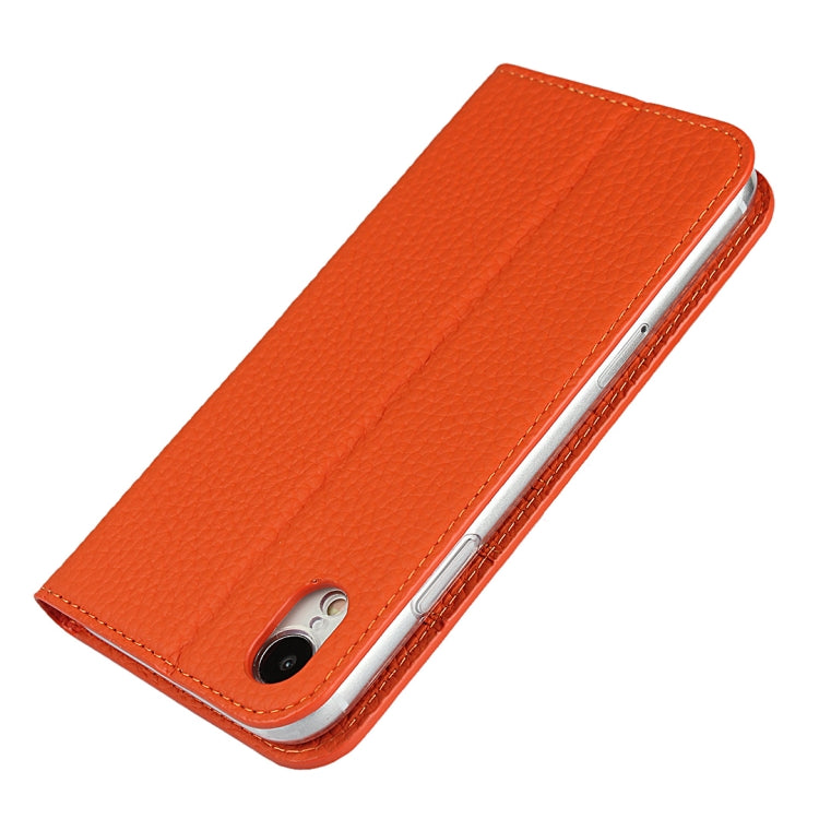 For iPhone XR Litchi Genuine Leather Phone Case(Orange) - More iPhone Cases by buy2fix | Online Shopping UK | buy2fix