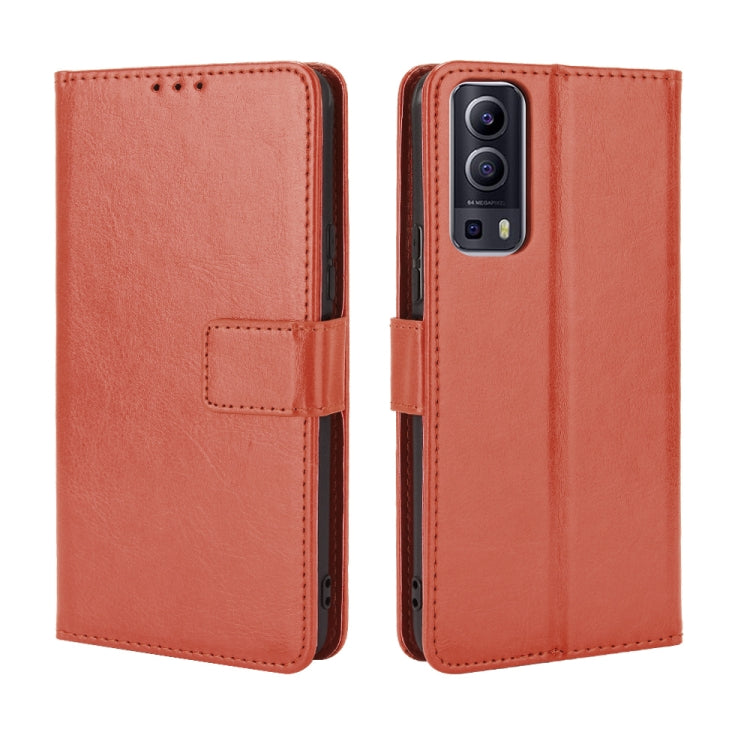 For vivo Y72 5G / iQOO Z3 Crazy Horse Texture Horizontal Flip Leather Case with Holder & Card Slots & Lanyard(Brown) - OPPO Cases by buy2fix | Online Shopping UK | buy2fix