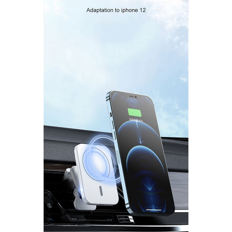 adj-987 15W Magsafe Magnetic Car Air Outlet Wireless Charger for iPhone 12 Series, with LED Indicator(Black) - In Car by buy2fix | Online Shopping UK | buy2fix