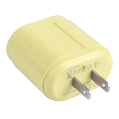 13-22 2.1A Dual USB Macarons Travel Charger, US Plug(Yellow) - Mobile Accessories by buy2fix | Online Shopping UK | buy2fix