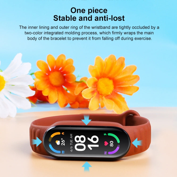 For Xiaomi Mi Band 6 / 5 Universal Silicone Leather Texture Watch Band(Black) - Watch Bands by MIJOBS | Online Shopping UK | buy2fix