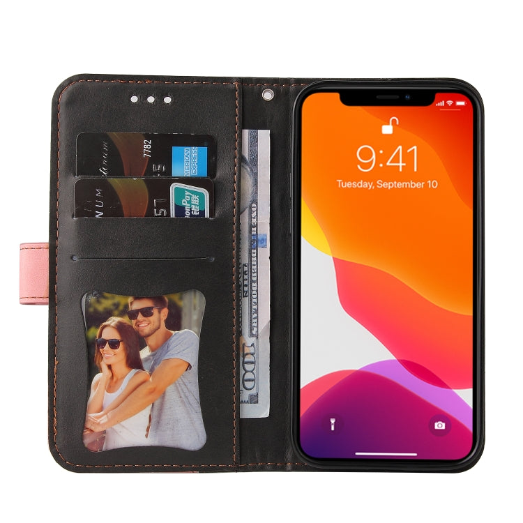 For iPhone 13 Business Stitching-Color Horizontal Flip PU Leather Case with Holder & Card Slots & Photo Frame (Pink) - iPhone 13 Cases by buy2fix | Online Shopping UK | buy2fix