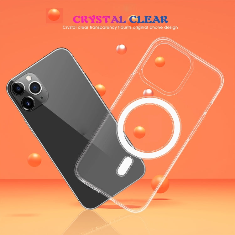 For iPhone 13 Pro Magsafe Case Simple Magnetic Ring All-inclusive Clear Crystal Acrylic PC +TPU Shockproof Case (Transparent) - iPhone 13 Pro Cases by buy2fix | Online Shopping UK | buy2fix