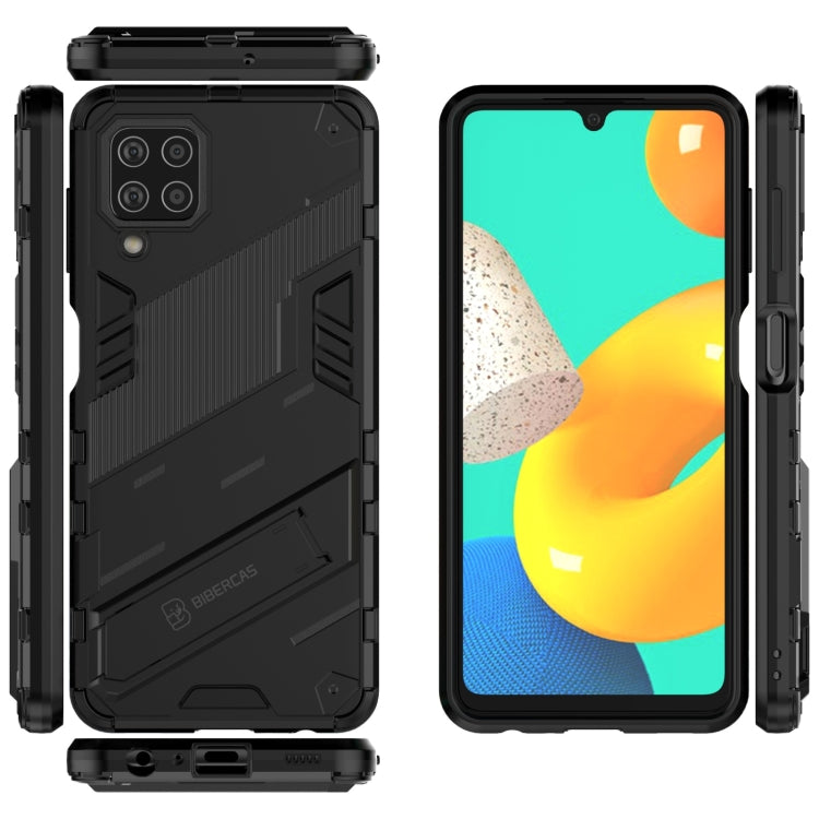 For Samsung Galaxy M32 Punk Armor 2 in 1 PC + TPU Shockproof Case with Invisible Holder(Black) - Galaxy Phone Cases by buy2fix | Online Shopping UK | buy2fix