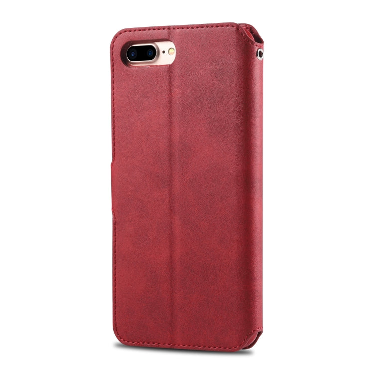 For iPhone 7 Plus / 8 Plus AZNS Calf Texture Magnetic Horizontal Flip PU Leather Case with Holder & Card Slots & Photo Frame(Red) - More iPhone Cases by AZNS | Online Shopping UK | buy2fix