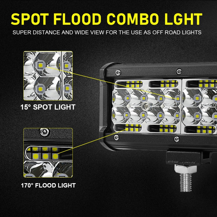 1 Pair D0060 E7 DC9-30V 6000K 12000LM 7 Inch 4 Rows Mixed Light Car Off-road Vehicle Working Light - In Car by buy2fix | Online Shopping UK | buy2fix