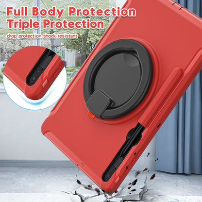 For Samsung Galaxy Tab S8+ / Tab S8 Plus /  Tab S7 FE / Tab S7+/S7 FE 12.4 inch T970 Shockproof TPU + PC Protective Case with 360 Degree Rotation Foldable Handle Grip Holder & Pen Slot(Red) - Galaxy Tab S8+ Cases by buy2fix | Online Shopping UK | buy2fix